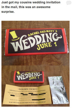 jackfrostsbodyparts:  smexyketchup:  theinturnet:  awesome wedding invite  was the chocolate good  there are two fucking types of people 