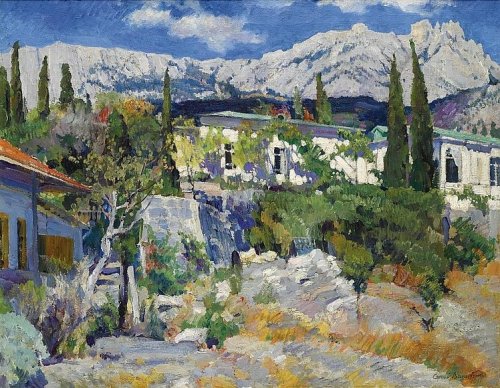Sergei Vinogradov (1869-1938) - View of Ai-Petri, Crimea. 1916.