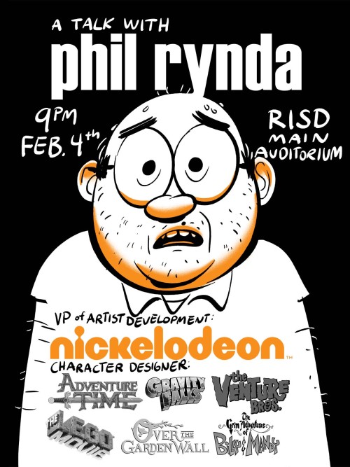 bryankonietzko:  The incredibly illustrious character designer Phil Rynda and I will be giving back-to-back lectures at RISD on Wednesday, February 4th, in the Main Auditorium. Both talks are free and open to the public, however seating is limited so