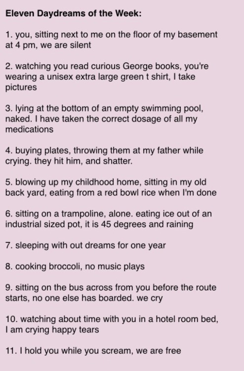 fourthell:  Eleven Day Dreams of the Week I 