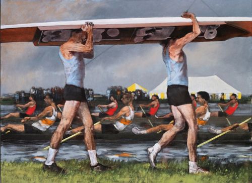 grundoonmgnx: Michael Murfin (British b.1954), Regatta, 1982  Acrylic on canvas 90 x 116 cm, 