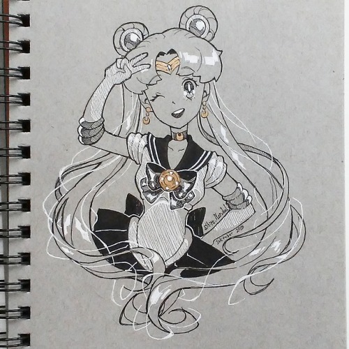 shiro-art-only:Inktober day 2: Sailor Moon Oops, I fell behind again.