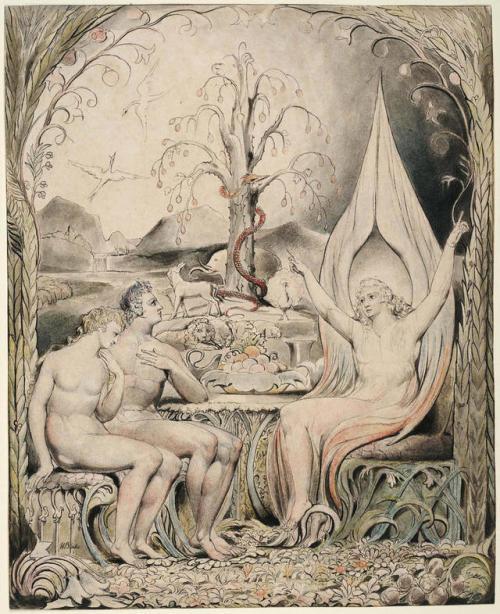 artist-blake:Illustration to Milton`s Paradise Lost, 1807, William BlakeMedium: watercolor