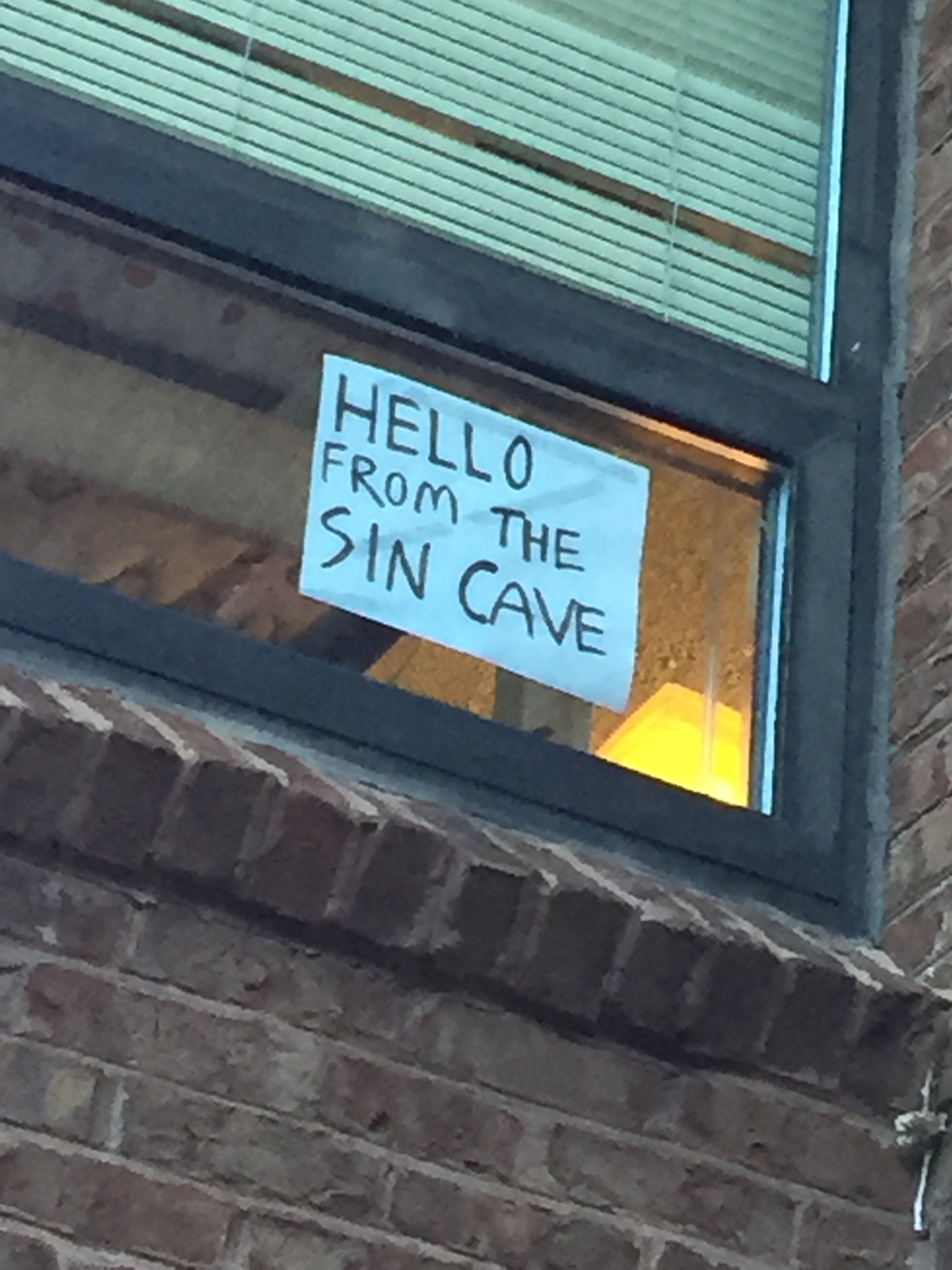 maryjanewatson:  on the way to the caf we saw these signs in windows facing each