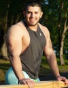 luvmusclesblog:musclehunkymen:Beefy, hunky, handsome built Latino muscle!  He sure can fill-out his clothes… and not.