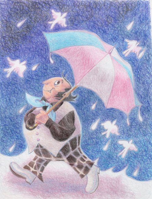 theglobster: beautiful trans penguin commission by @minteafresha : D ☂️