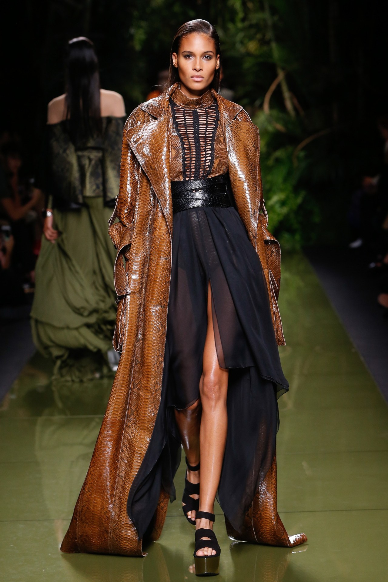 designerleather:  Cindy Bruna - Balmain Spring 2017 Paris 