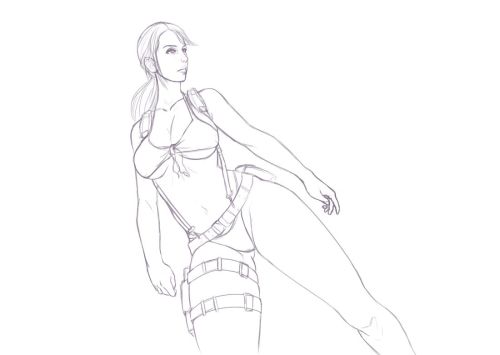 Not sure what to do with this now…Not sure how to go about drawing the stockings either… anyway… this is Quiet From MGS5