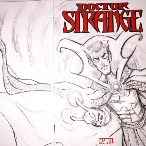 Dr. Strange #sketchcover #drstrange #drawing #art #marvel #commission #dragoncon #sketch  (at Dragon