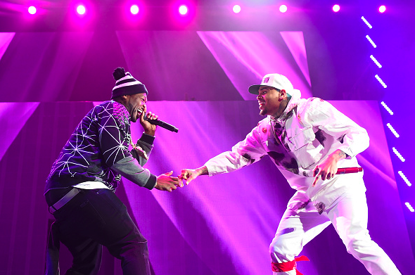 @50Cent & @ChrisBrown – Between The Sheets Tour, NYC
50 Cent made a surprise appearance during Chris Brown’s live show at the Barclays Center in Brooklyn as is Between The Sheets Tour with Try Songz and Tyga made a stop in NYC.