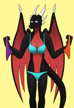 “Gyah! Cynder what are you doing out here naked?!”“I’m not naked, I have underwear on. Now help me decide what color to wear for today, deep purple or bright orange.”“Cynder, it doesn’t matter-”“Spyro, come on&hellip;plus you enjoy it