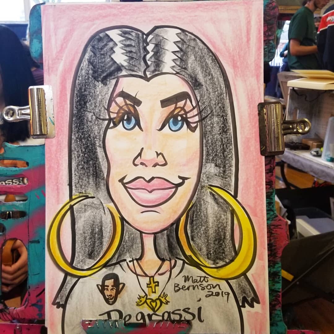 Doing caricatures at the Black Market in Cambridge, MA!  Just a few blocks from Central