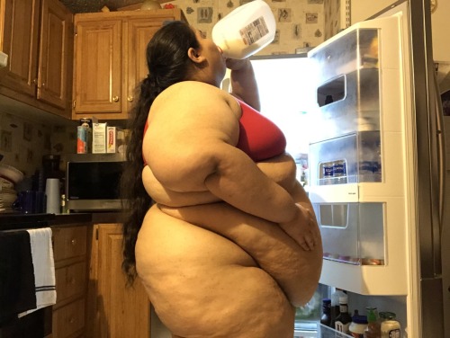 Here’s a theme I like: Fat women in front of an open fridge