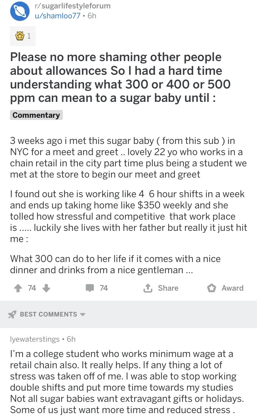 Sugar Baby Reddit