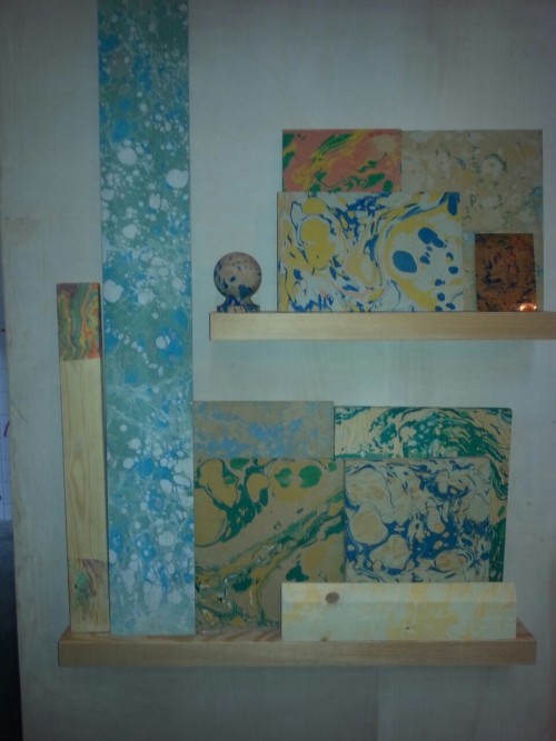 Turnerprize 2015 - tramway glasgow Marbled plaster, marbled pattern on wood using dye/resin