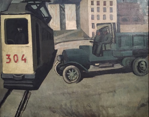 Mario Sironi (It. 1885-1961)
Il Tram (1920)
Oil on canvas (c.30x40 cm)