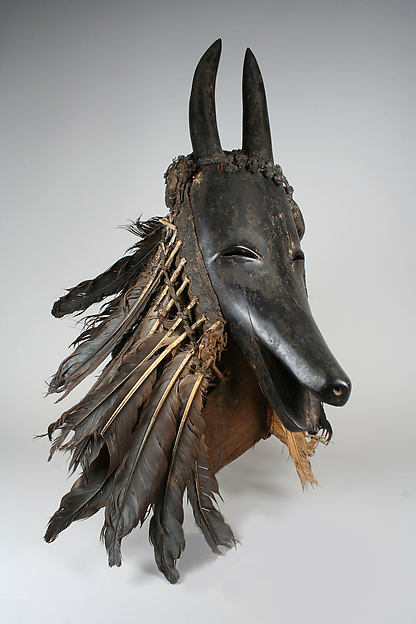 boneandpapyrus:Goat Mask (Je)Guro or Baule culture, central Côte d'Ivoire, 19th–20th century Wood, f