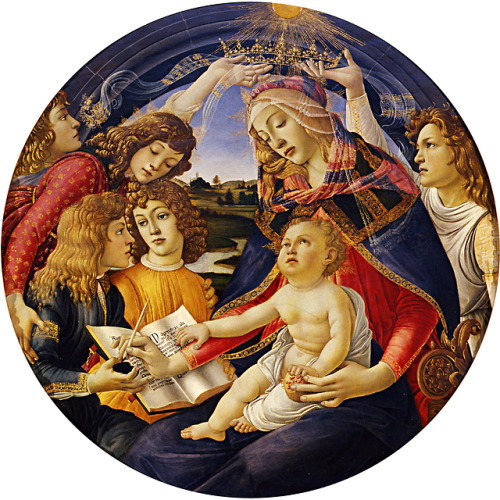 artist-botticelli: Madonna of the Magnificat, 1481, Sandro Botticelli Medium: panel,temperaw