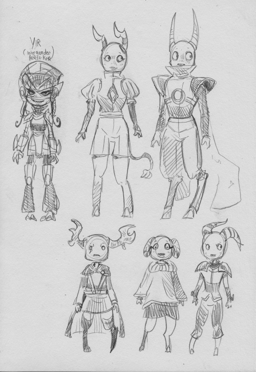 some sketch about oc from friends and fanand my characters;Vortians; Mout, Croutonand Yir, Maki, Bab