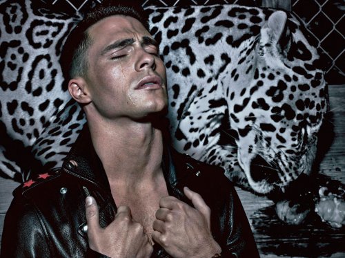 Colton Haynes crying over his own beauty in VMan