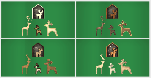 More? Yes. This time it’s the Reindeer Chalkboard, Wooden Buck and Wooden Reindeer (there are 