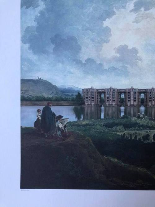 “An Utopic Landscape”.Paysage près Paris | Robert Hubert | 1781 Les Arcades du Lac | Ricardo Bofill 