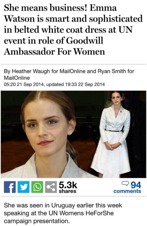 dirgette: mysharona1987: Emma Watson: Don’t demean women. Daily Mail: Let’s talk about n