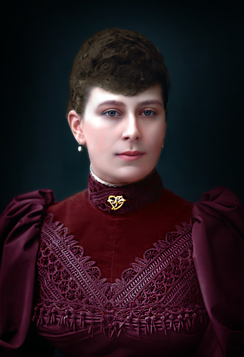 Queen Mary, consort of King George V, when she was Duchess of York, 1890s.