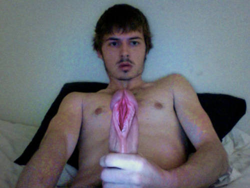 hotmeatmarket: Bi dude had his dick modified to look like a pussy hole. So I guess he want’s dudes t