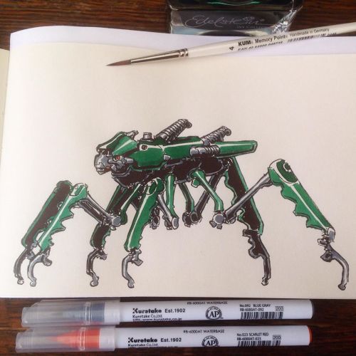 Steamhopper #new #sketch #sketchaday #coloursketch #robot #drawing #draws #sketchbook #steampunk #bu