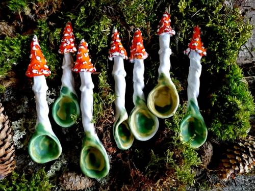 Mushrooms ceramics by Yasenka CreamPurchase Here ideal for magic potions 