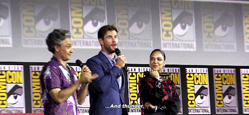 thorodinson:Taika Waititi, Chris Hemsworth & Tessa Thompson introduce “Thor: Love and Thunder” a