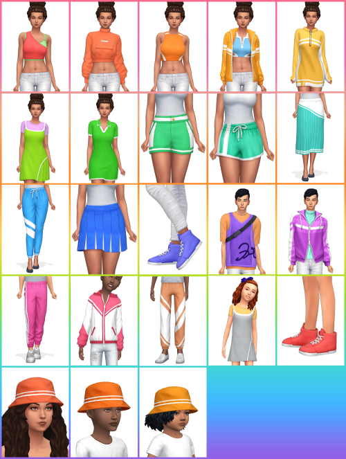 Throwback Fit Kit Clothes in Sorbets RemixAll clothing from the Throwback Fit Kit recoloured in all 