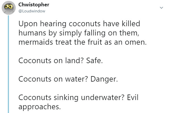 otherwindow: Mermaids fucking hate coconuts.