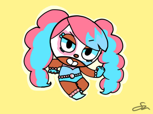 Meet My Oc BubbleBurst From Mucha Lucha!Personality: Her Personality Is Kind, Energetic, And Grumpy(Most