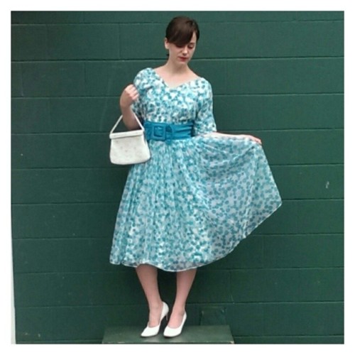 Our Julia is Second Sunday Sock Hop perfection in this incredible 50’s blue pokadot party dress (36-28-full) $199, stunning 50’s white beaded handbag $65 & 60’s white leather pumps (8.5) $34
***Need to have it? Come into the store & say Instagram for...