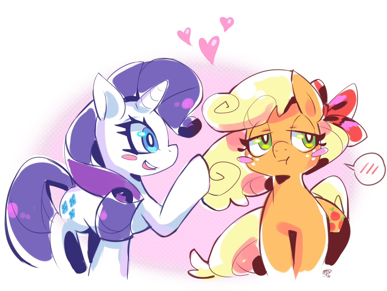 milkayart:been catching up on mlp lately n i love rarity n aj &lt;3  