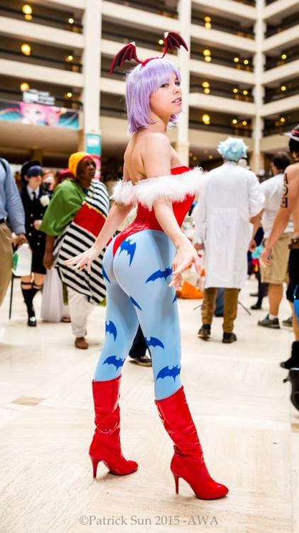 Lilith Aensland cosplay shot at Anime Weekend Atlanta 2015Photography by Patrick SunCostume created by Afterglow Cosplay 