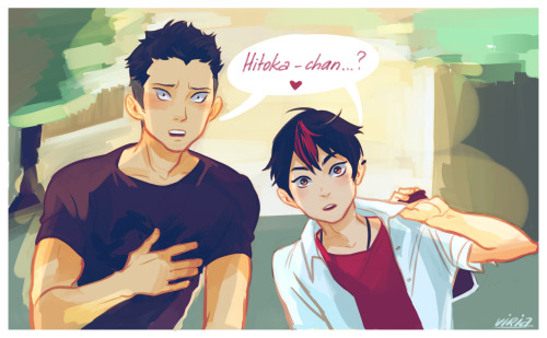 viria:I’m half dead because I’ve been literally drawing these for the whole day but oH WELL it was worth it;) Drawing third-year first-years is always fun. Noya and Tanaka are just checking on their not-so-longer kouhais and discover some..things.