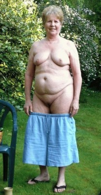 Lovely granny with her shorts pulled down!Find