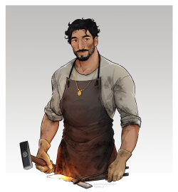 snarkspawn:Had the absolute pleasure of drawing @sbeep‘s dragonborn Talos, the handsomest blacksmith in all the land &lt;3