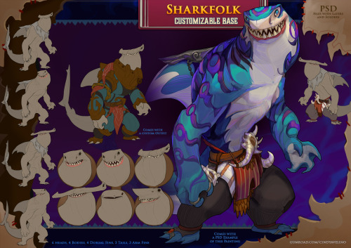 Sharkfolk Base!yes!! *w* Purchase it here: gum.co/sharkfolkAnd don&rsquo;t forget that a