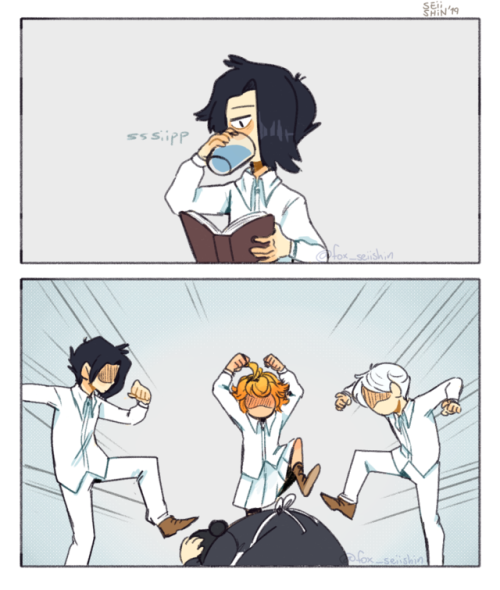 Pin on the promised neverland > v < dumb dumb art