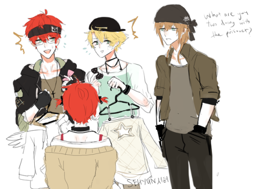 My own Mint Eye AU ^ 3^    Finally,lol. Just doodlin only some members atm orz,This would be unfair 