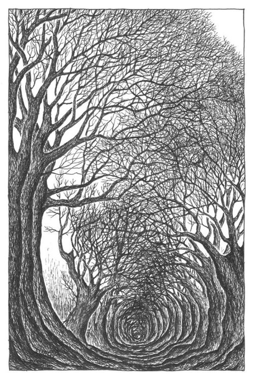 thewoodbetween:  Holloway by Robert Mcfarlane, illustration by Stanley Donwood.  Beautiful&helli