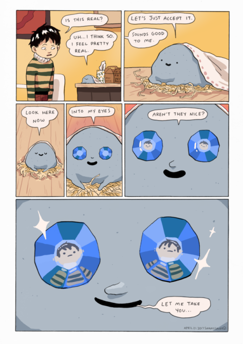 a comic about a boy and his pet rock for my final for my storytelling class! we had to do a comic se