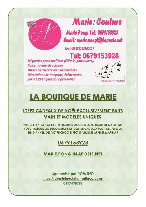 Marie vous propose sa boutique. Déco-Cadeaux