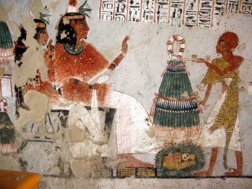 Murals from the tomb of a royal scribe named Roy, steward in the estate of King Horemheb, late 18th 