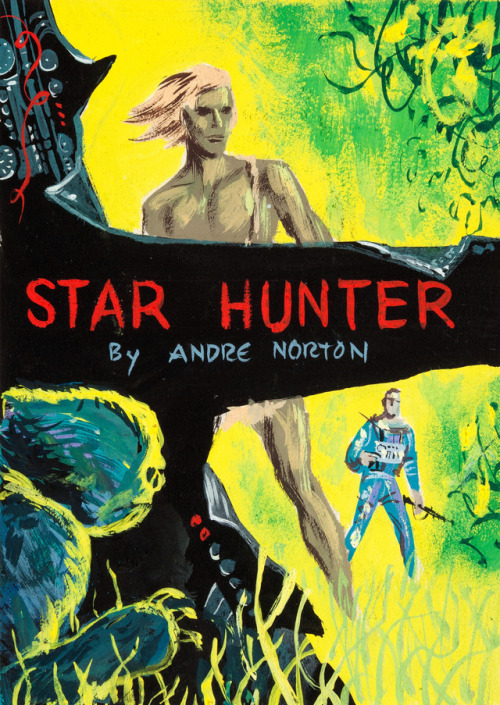 Preliminary cover art by Ed Emshwiller for the 1961 sci-fi novel, Star Hunter.