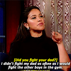 ginaalexisrodriguez:  Gina Rodriguez being cocky about her boxing skills. 